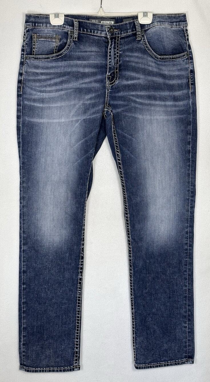 BKE Buckle Jeans Nolan Straight Leg Men’s 38XL Denim Buckle Distressed Western